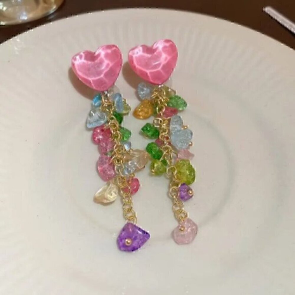 Dangle Earrings Sweet Heart Design Match Daily Outfits Party Accessories - Picture 4 of 8